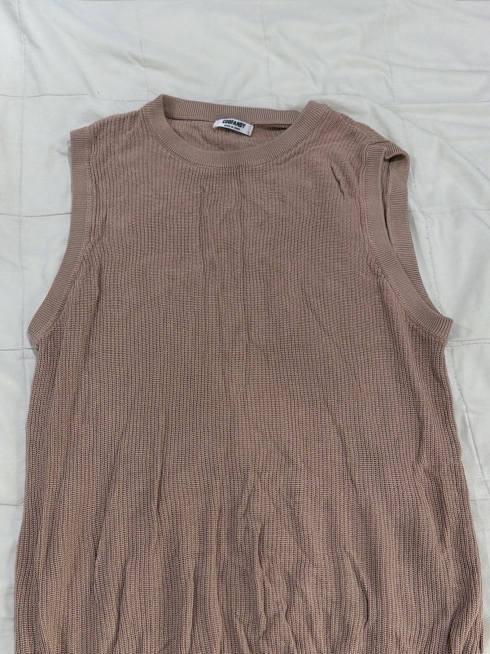 COOFANDY Mens Casual Knitted Tank Tops Sleeveless Muscle Shirt Size Small